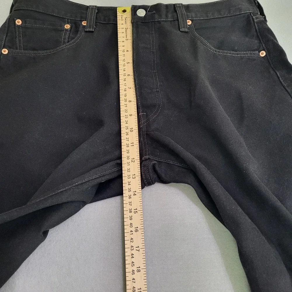 Levi's 501 Men's Original Straight Leg Button Fly Denim Blue Jeans Black 36x30
